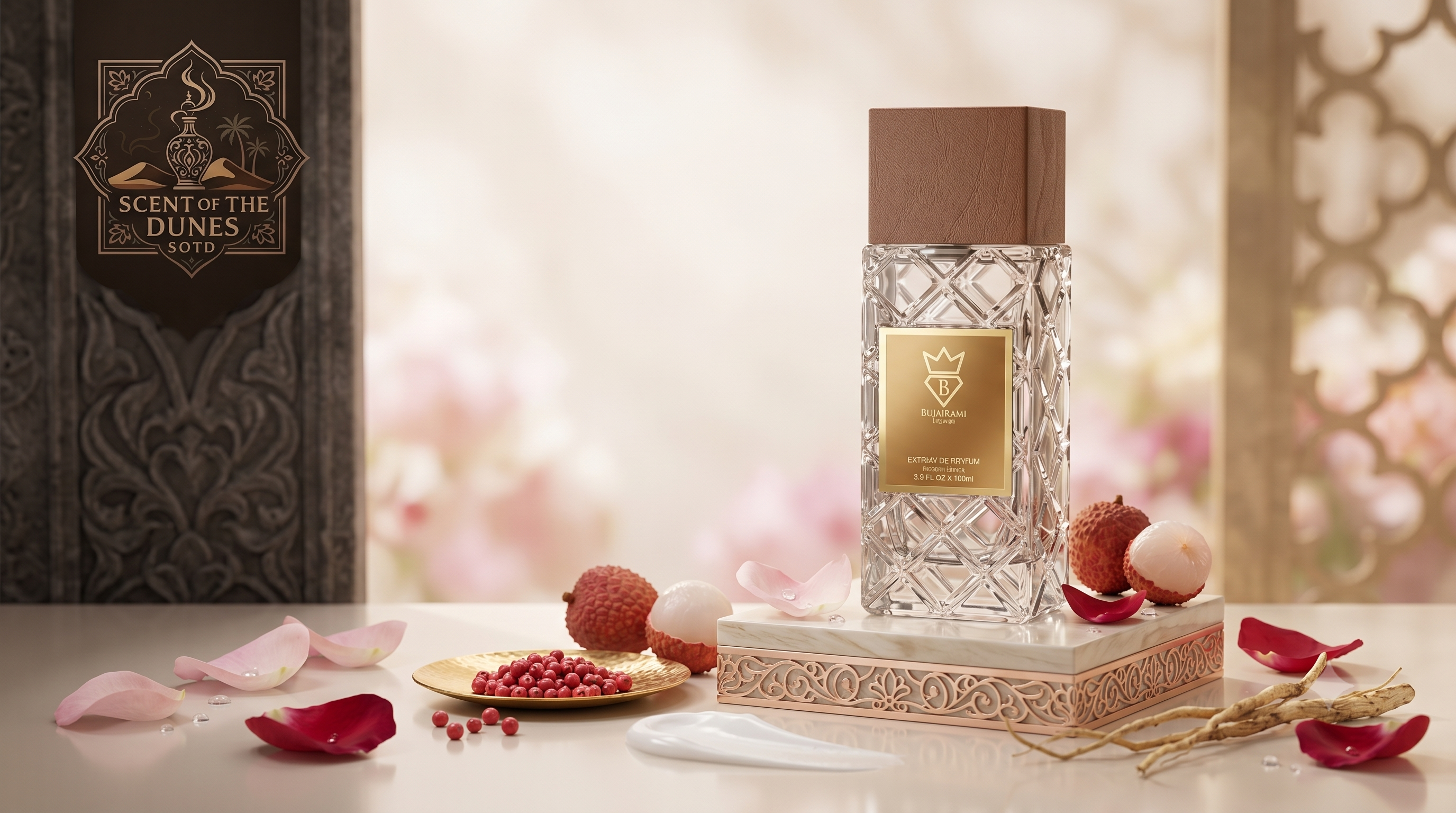 Bujairami Rose in Gold in the UK: A Floral Musky Fragrance Inspired by Delina La Rosée Parfums de Marly Extrait