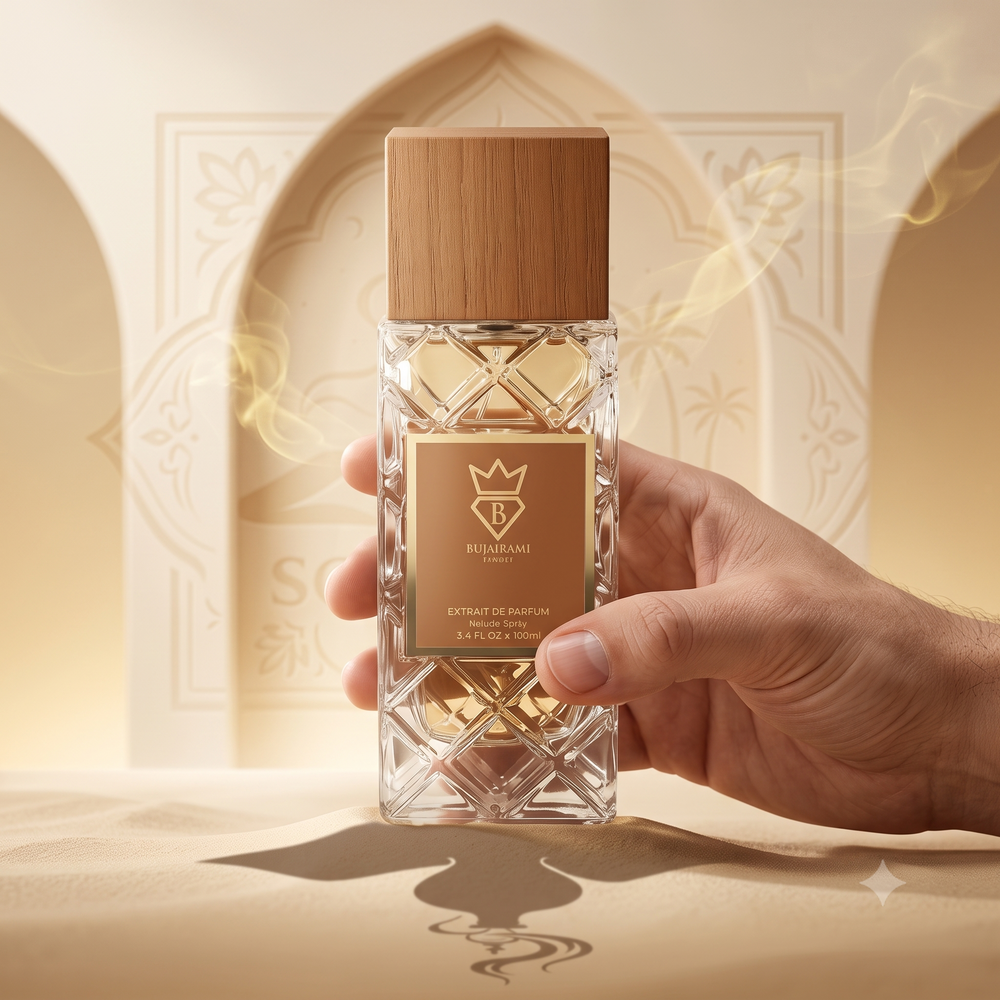 Bujairami Powder Affair fragrance notes coconut vanilla palo santo tonka UK