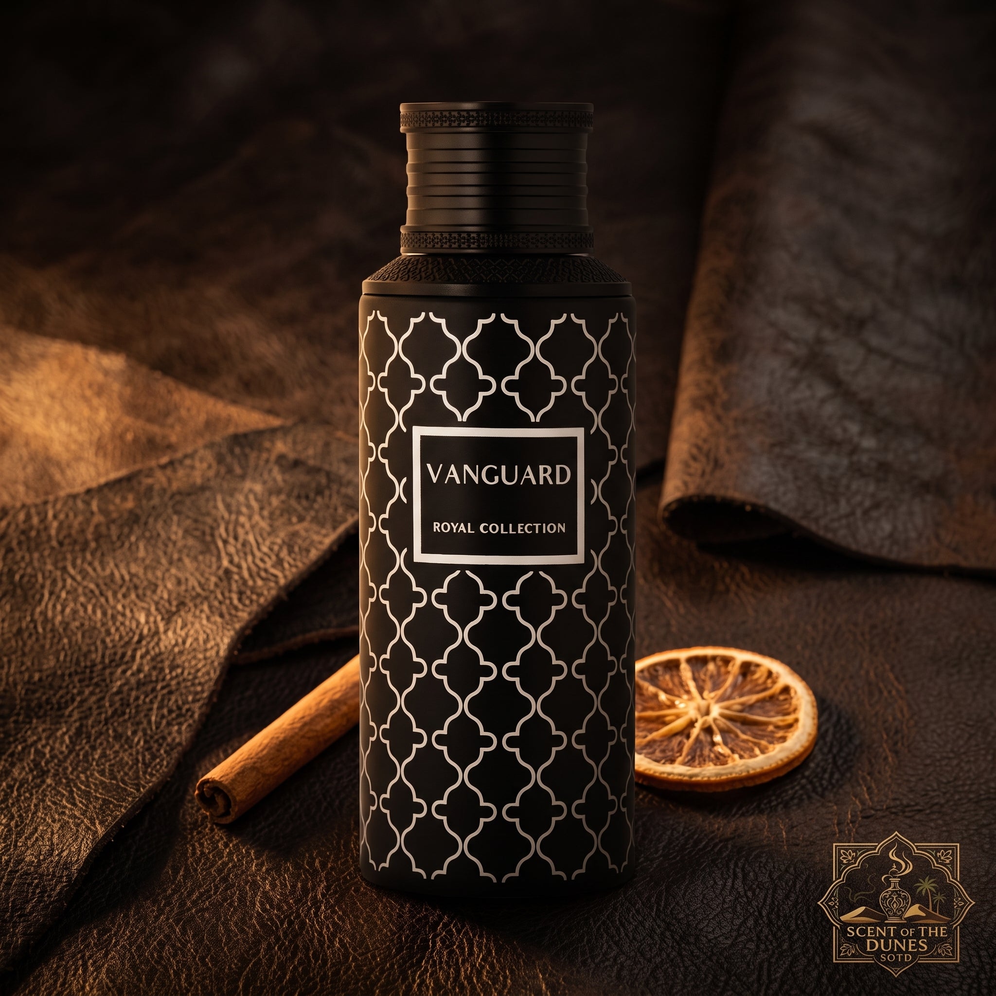 Maison Asrar Vanguard 100ml bottle, lifestyle shot