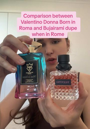 My comparison between Valentino Donna Born in Roma perfume and Bujairami dupe for it called When in Rome. @Bujairami Perfumes #bujairami #perfumetok #perfumetiktok #perfume #perfumeaddict #valentino #