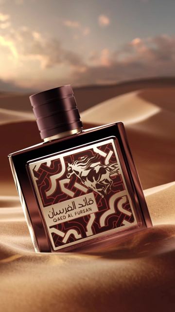 Qaed Al Fursan Untamed Born to ride. Destined to rule.  Top Notes: Nutmeg, Cardamom, Mandarin, Cinnamon Middle Notes: Lavender, Geranium, Cypress, Clary Sage, Caramel Base Notes: Cedarwood, Olibanum, 