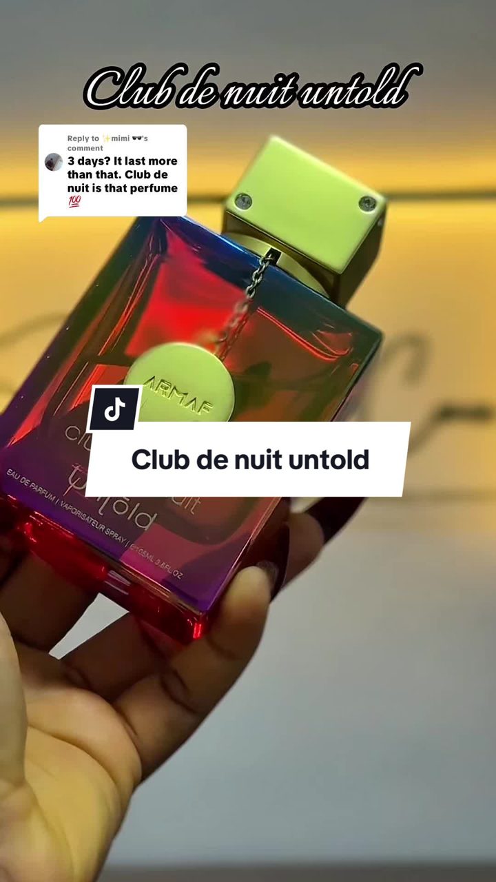 Replying to @✨mimi 🕶 club de nuit untold is that perfume right there!!! The longevity is crazy!! It’s a very floral , amber, soft woody fragrance! It’s a very safe blind buy for both Man and woman.  6